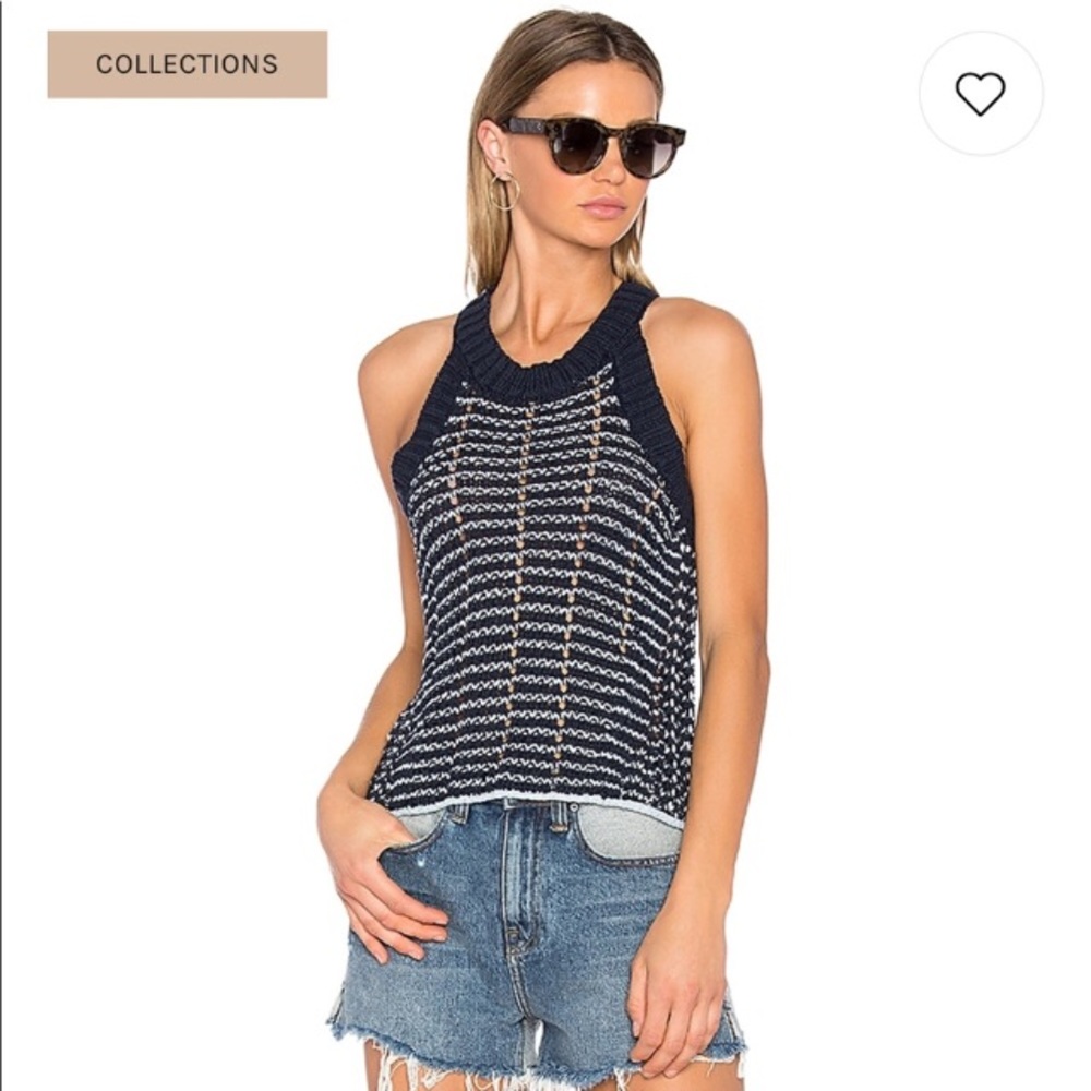 Sz L. Rag and Bone Daniela knit tank. Navy.